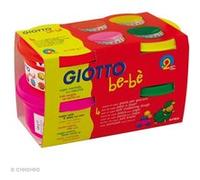 GIOTTO be-bè – Pâte à jouer Boîte 4 x 100 g – magenta, rouge, jaune, vert