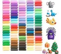 Pâte à Modeler autodurcissante 100 Couleurs - kit créatif Complet 100x10g avec Outils et Sac de Rangement - Argile légère Non Toxique pour Enfants, Bricolage Animaux, Figurines et décorations de