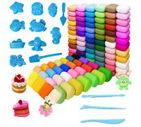 Pâte à modeler autodurcissante 100 couleurs ultra vives 100x20g avec 14 outils inclus pour création artistique DIY enfant adulte loisirs créatifs argile légère sans fissures