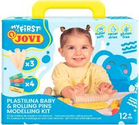 Pâte à modeler Baby Mon premier kit de modélisationbarres de 38 g4 couleurs assorties + 3 rouleaux en boissans glutenne sèche paspour enfants à partir de 12 mois (374RP)