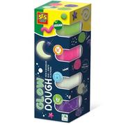 SES Creative Pâte à modeler Feel Good – brillante, vegan, sans gluten, brille dans le noir (4x90gr)