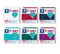 Pâte à modeler FIMO effect, 6 blocs en couleurs Galaxy de 57 g chacun, pâte à modeler souple, durcissant au four, pour bricoler et modeler des accessoires de bijoux et de décoration