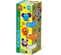 Pâte a modeler FunDo - Animaux sauvages (3x90gr-1x40gr) - Interactive pour les jeunes enfants. Orange, Bleu clair, Blanc, Violet G