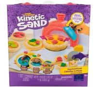 Kinetic Sand Sable Magique - Atelier À Pizza Magique 453 G + 2 Accessoires - Sculptez à l'Infini ce Sable Coloré comme de la Pâte à Modeler - Jouet Sensoriel - Jouet Enfant 5 Ans Et +