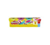 Play-Doh – Pâte à modeler – Pack 4 pots, couleurs vives, souple – 4 x 85 g