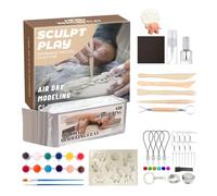 Pâte à modeler pour adultes - Pâte à modeler à séchage à l'air sans danger avec 12 couleurs pour la peinture - Pâte artistique pour la maison familiale école peinture enfants intérieur extérieur