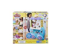Play-Doh Jeu Camion de glace géant – 27 accessoires, 12 pots pâte à modeler, sons réalistes