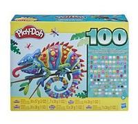 Play-Doh Coffret Wow - 100 couleurs, 100 pots de pâte à Modeler - Dès 3 ans