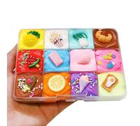 Pâte À Modeler Visqueuse En Forme De Plat Pour Enfant, Jouet Éducatif Précoce, Mousse De Coton, Pâte À Modeler, Anti-Stress, Jouet De Développement, 12 Pièces