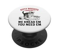 Pâte à pétrir drôle pour Chat We Knead Em You Need Em Bakery PopSockets PopGrip Adhésif