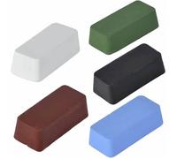 Pâte à Polir, 5pcs Kit Composé de Polissage Multifonction Cire à Polir Abrasive pour Inox Acier Metal Alliages Durs (Bleu, Vert, Ro