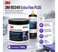 Pâte à polir extra fine PLUS 3M 80349, éliminateur de rayures pour peinture automobile, detailing auto, couche transparente, 100g 80349 100g