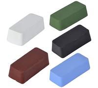 Pâte à Polir, Jicyor 5pcs Kit Composé de Polissage Multifonction Cire à Polir Abrasive pour Inox Acier Metal Alliages Durs (Bleu, Vert, Rouge, Blanche, Noir)