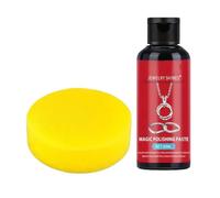 Pâte À Polir Pour Bagues Et Colliers - Nettoyant Anti-rayures, Réparatrice, Rehausseur De Brillance Protecteur Avec Éponge Facile Appliquer | Kit D'entretien Bagues, Chaînes, Pierres Précieuses En Jad