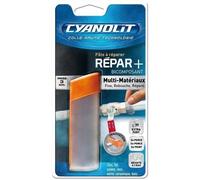 Cyanolit Pâte à réparer 33505036 Multi-matériaux – Bouchon cutter intégré – Transparent 48 g