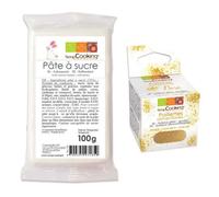 Pâte à sucre blanche 100 g + paillettes dorées Scrapcooking