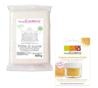 Pâte à sucre blanche 500 g + paillettes dorées Scrapcooking