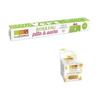 Pâte à sucre en rouleau Ø 36 cm verte + paillettes dorées