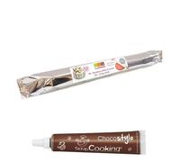 Pâte à sucre en rouleau prête à dérouler Ø 36 cm blanc + 1 Stylo chocolat Scrapcooking