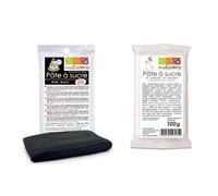 Pâte à sucre noire 100 g & blanche 100 g