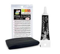 Pâte à sucre noire 100 g + stylo de glaçage noir