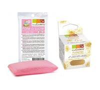 Pâte à sucre rose 100 g + paillettes dorées Scrapcooking