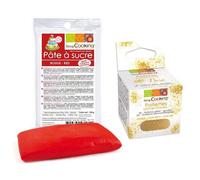 Pâte à sucre rouge 100 g + paillettes dorées Scrapcooking