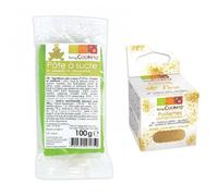 Pâte à sucre vert prairie 100 g + paillettes dorées Scrapcooking