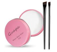 Pâte Blanche de Cartographie Sourcils 20g, Outil de Contour Lèvres et Sourcils, 2 Brosse, Outil de Traçage pour Esquisse et Contour (Kit 2 - Boîte rose)