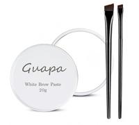 Pâte Blanche de Cartographie Sourcils 20g, Outil de Contour Lèvres et Sourcils, 2 Brosse, Outil de Traçage pour Esquisse et Contour (Kit 3 - Boîte Blanche)