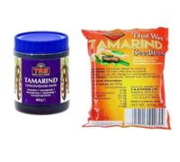 Pâte Concentrée de Tamarin 400g et Pulpe sans pépins de Tamarin 454g Bloc de fruit de tamarin compacté 100% naturel