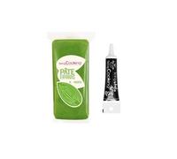 Pâte d'amande verte 200 g + stylo de glaçage noir