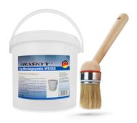 Pâte de montage pour pneus - 5 kg - Blanc - Avec pinceau - Pâte de montage - Pneu de montage