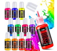 Pâte de Pigment Néon - 12 Couleurs Pigments Concentrés pour Résine Époxy, Art des Ongles, Bougie, Slime et Bombe de Bain, Colorant pour Résine Néon pour Bijoux, Maquillage d'Halloween, Sous-verres