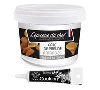 Pâte de praliné amandes 200 g + Stylo de glaçage noir Scrapcooking