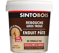 Rebouche bois prêt à l'emploi gros trous et fissures SINTO 1kg
