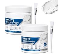 Pâte de retouche pour meubles blancs avec pinceau, White Furniture Touch-Up Paste, mastic pour bois et crème de réparation murale,Peinture de retouche blanche à séchage rapide pour murs, portes，2PCS