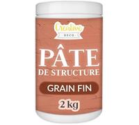 Pâte de Structure CREATIVE DECO Grain Fin 2kg Rouge Brique Pâte à Relief pour Peinture Acrylique Pâte Texturée Effet 3D