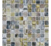 Pâte de Verre Mosaïque Miroir Mosaïque Gris Clair Brique WB94-2505 1 Mat