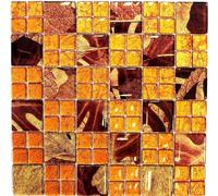 Pâte de Verre Orange Mélange Mur Cuisine Wc Bain Miroir Mosaïque Art: WB88-8SRO