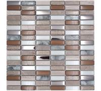 Pâte de Verre Pierre Naturelle Carreaux de Mosaique Mosaikstäbchen Crème Argent