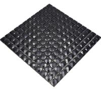 Pâte de Verre Quadrat Cristal Schintillant Noir Brillant Diamant WB130-X826 1