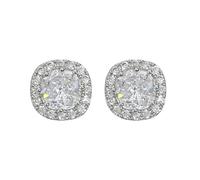 Pâte Décor Bijoux d'oreilles à carrées en, design, haut de gamme, pour femme, simples, géométriques, incrustées, pour les déplacements, les rencontres, Outils Fournitures (White, One Size)