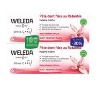 Pâte dentifrice - Weleda - Ratanhia - Lot de 2 x 75ml - Sans conservateur - Hygiène dentaire