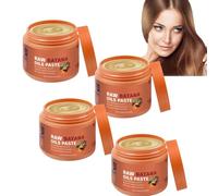 Pâte d'huile de Batana 100% brute 100g, huile de Batana pour croissance cheveux, soin naturel profond cheveux & cuir chevelu, baume nourrissant réparateur, ajoute brillance & renforce racines (4pcs)