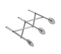 -pâte en acier inoxydable à 3 roues, diviseur de pâte réglable pour la cuisson, pizza à 3 roues agrandie avec écrou à oreilles de verrouillage pour des coupes uniformes (Modèle en acier inoxydable)