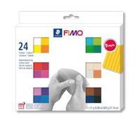 Pâte Fimo Soft - FIMO - 24 demi-pains - Couleurs basiques - 26 g - Multicolore