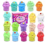 Pâte Fluffy Butter Slime Set 18 Pack Jouets DIY Slime Kit Magic Dough (Super Dough Magic Dough Slime Kit Fluffy Soft, 18 Pièces,