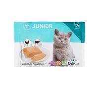 Pâté Junior pour Chatons, Poulet et Bœuf, Aliment Humide Complet, 4x100g Pack 4 Unites
