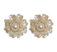 Pâte Kits Perles Fournitures Résine Bijoux Cluster Pearls Earing Gold Plated Sterling Silver Wedding Prom Birthday Fashion Jewelry Trousse Taille Petite Bijoux (Beige, One Size)